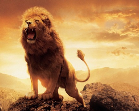 Aslan roaring