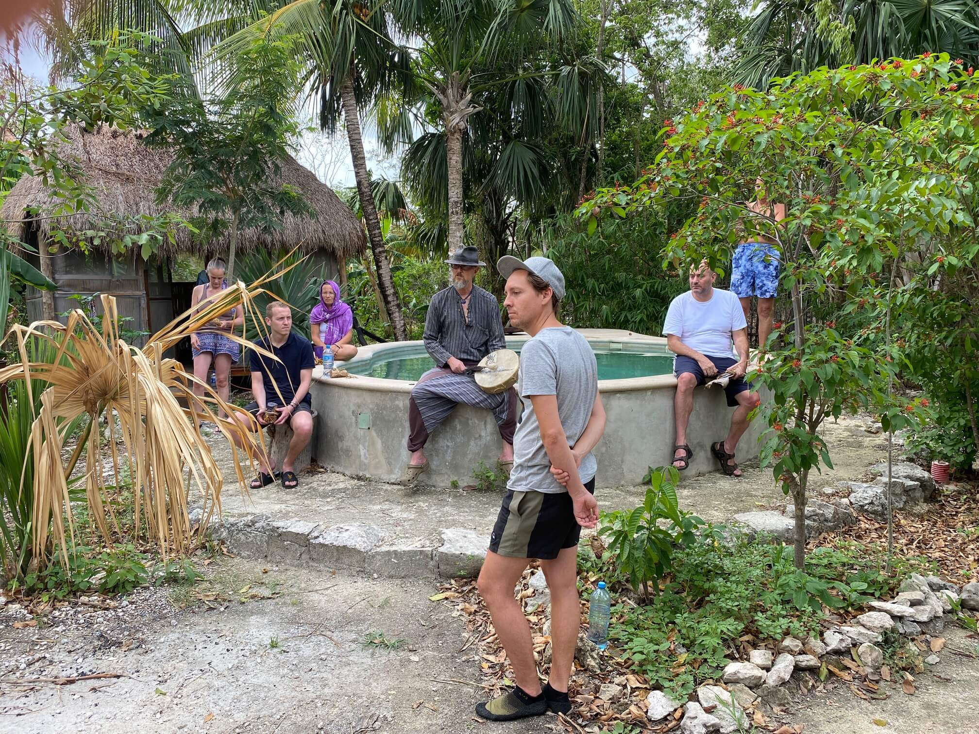 Sweat Lodge Mexico - drumming