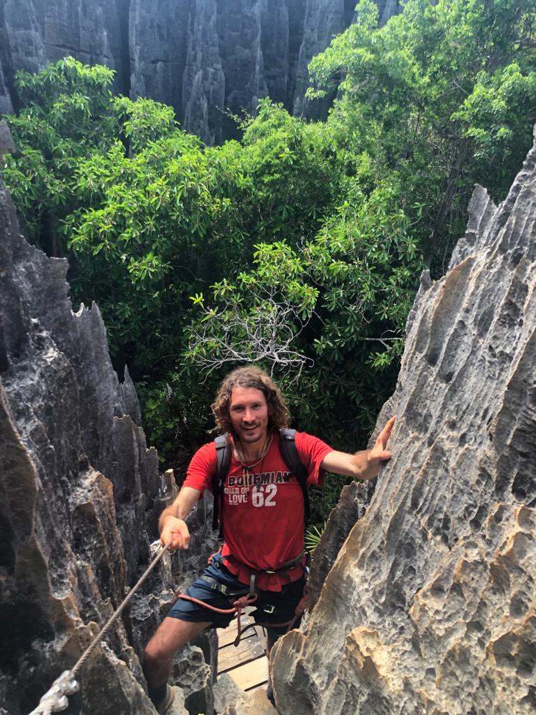 Climbing tsingy 🧗‍♀️ 